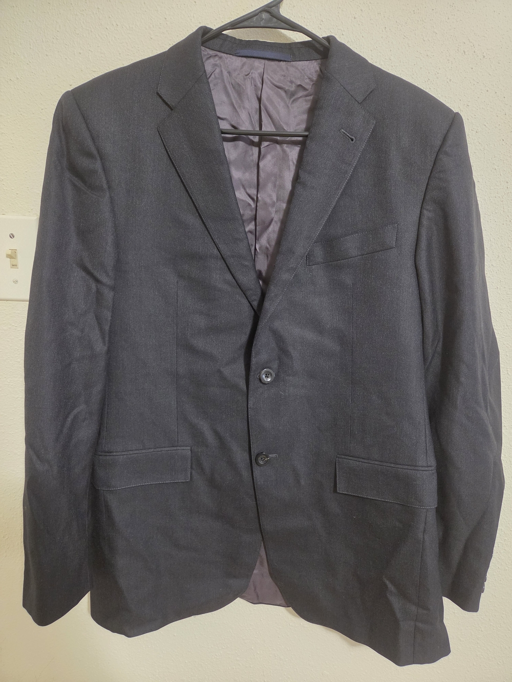 Hickey Freeman hickey Charcoal Grey Worsted Wool Suit Jacket Blazer USA 40 REG